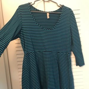Navy and blue striped dress